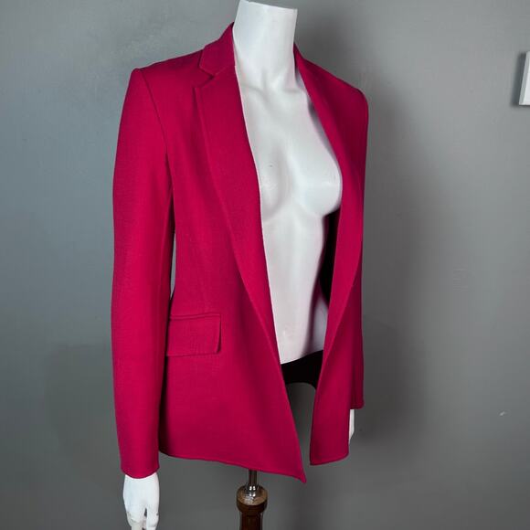 Theory sweater blazer size 2 red wool office suiting swacket minimalist tailored - Picture 3 of 12